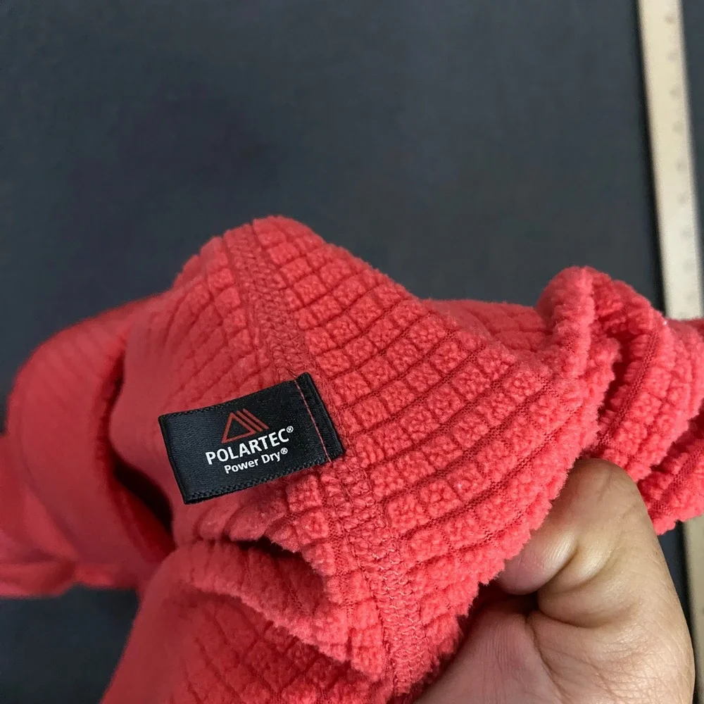Patagonia R1 Pullover FITS Women Medium Red Waffle Grid Fleece Regulator 1/4 Zip
